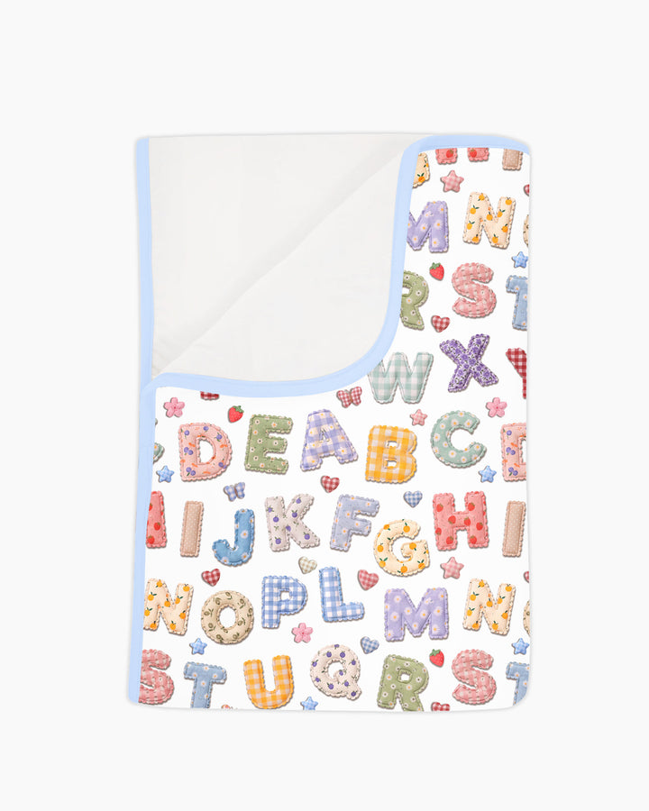 Fabric Alphabet Letters Bamboo Blanket