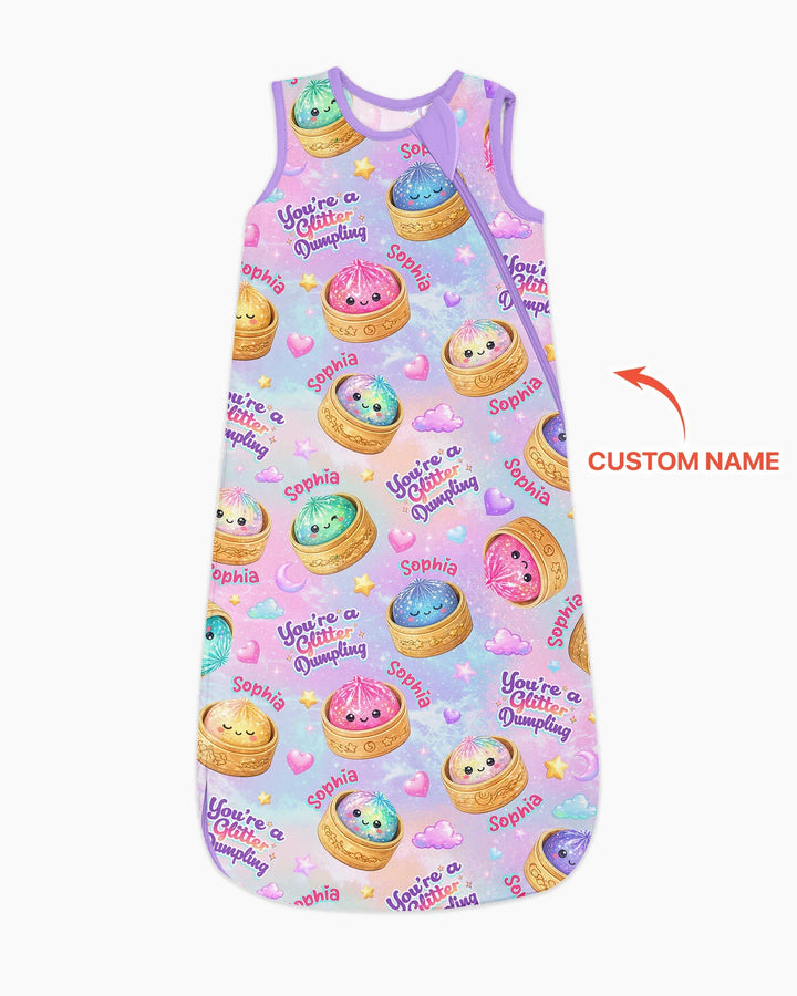 Custom Name You're A Glitter Dumpling Bamboo Sleep Bag