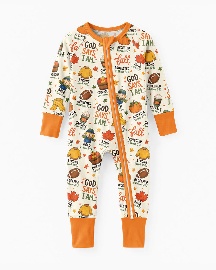 God says I am FALL Bamboo Convertible Zippy