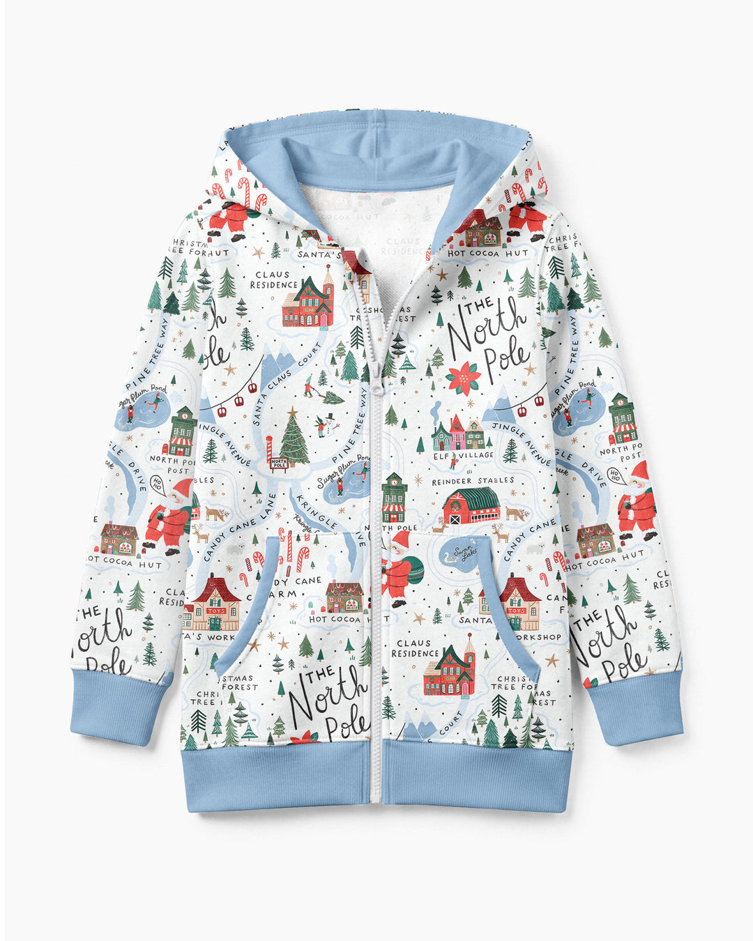 The North Pole Map Bamboo Zip Hoodie