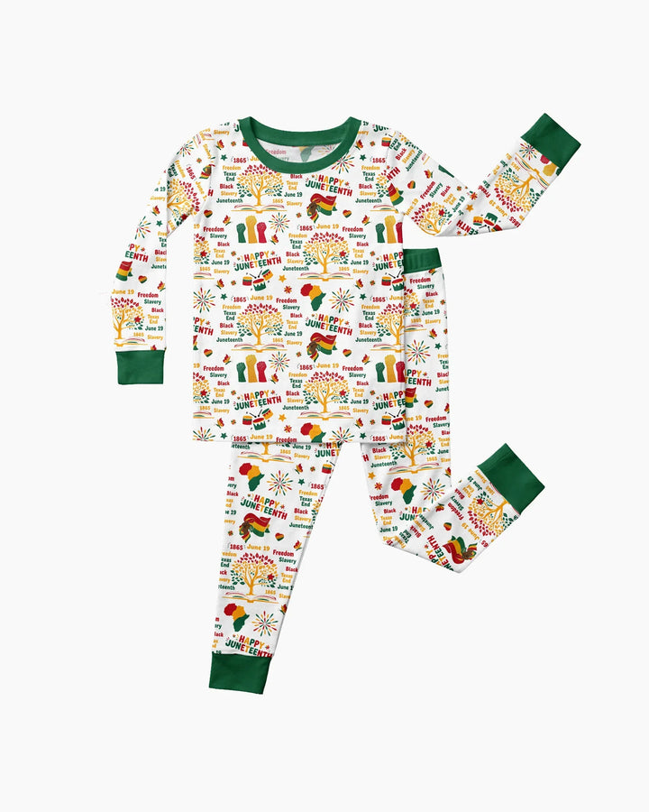 Happy Juneteenth Bamboo Two Piece Long Sleeve Pajama Set