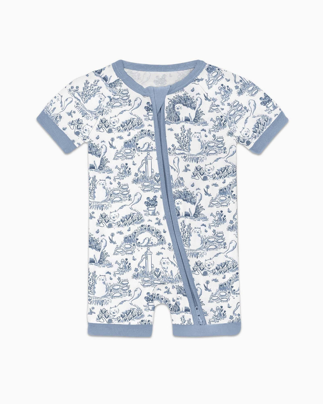 Toile Cats Bamboo Shorty Zippy