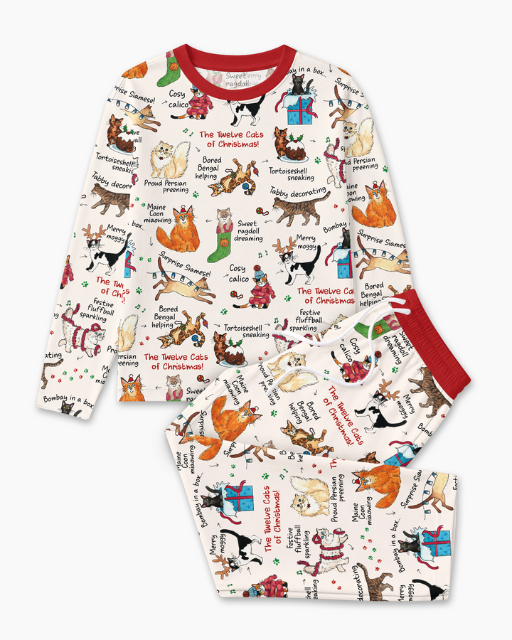 The 12 Cats of Christmas Bamboo Men's Pajama Set