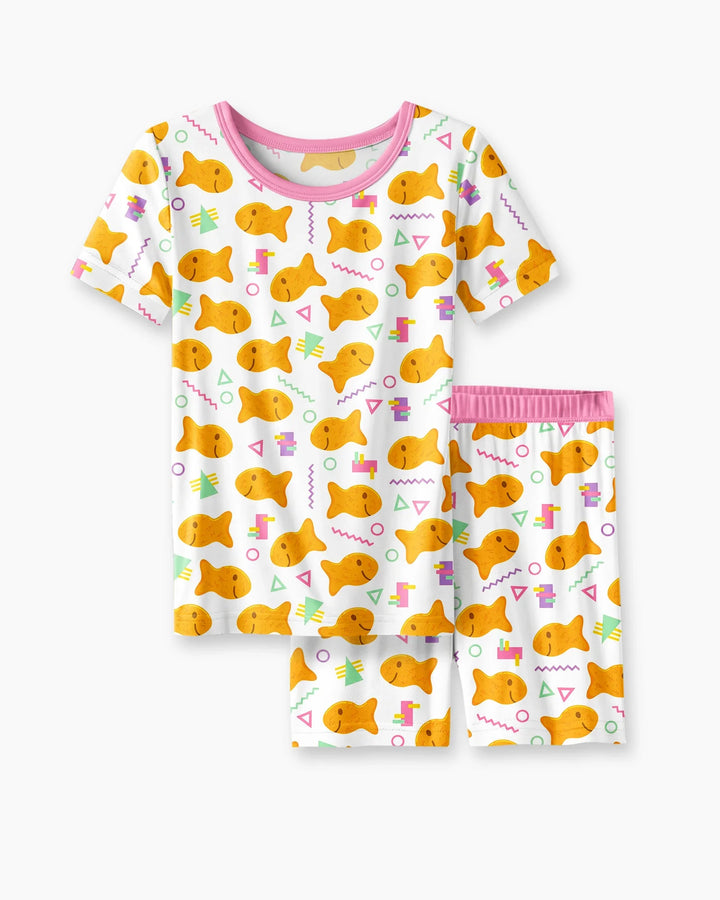 Conjunto de Pijama de Dos Piezas de Bambú con Mangas Cortas y Pantalones Cortos
