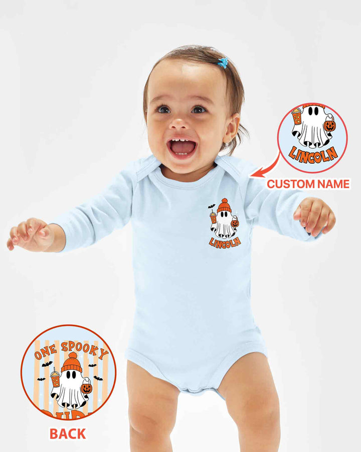 Personalized One Spooky Dude Halloween Baby Birthday Halloween Bamboo Bodysuit