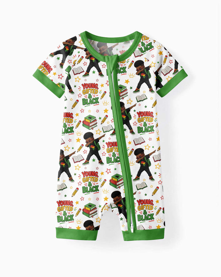 Black Boy Young Gifted & Black Bamboo Shorty Zippy