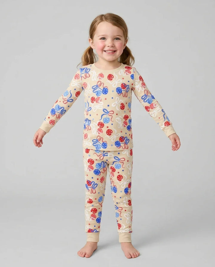 Zweiteiliges Langarm-Pyjama-Set mit Sommerfrüchten