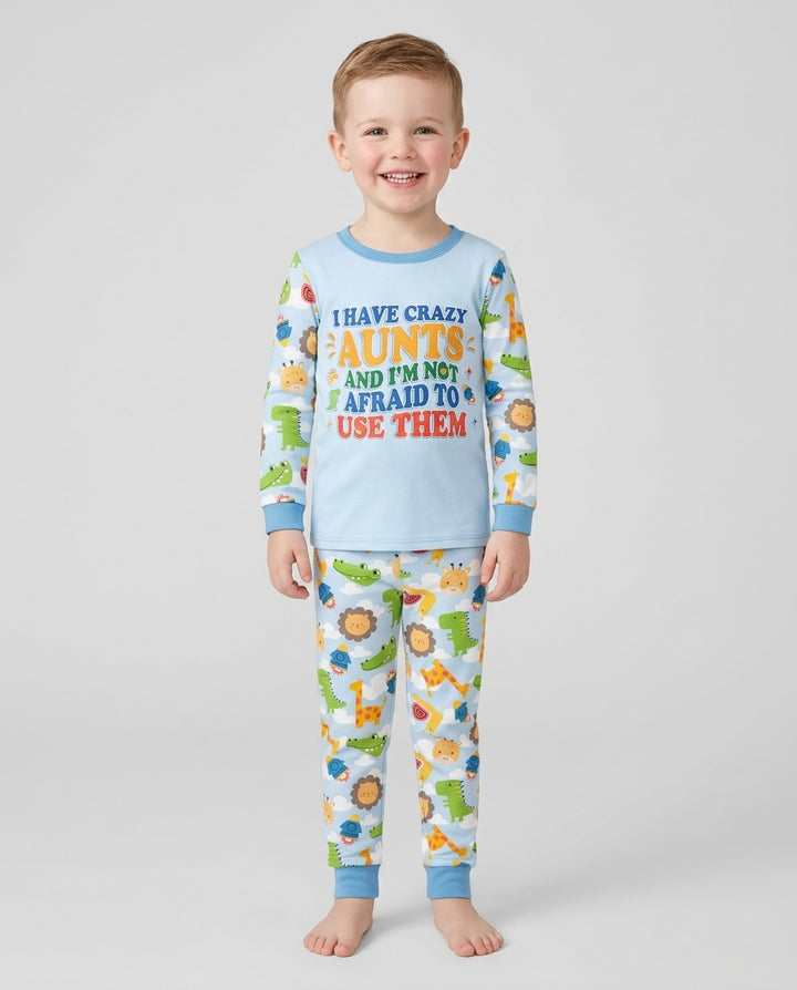 I Have Crazy Aunts Bamboo Two Piece Long Sleeve Pajama Set