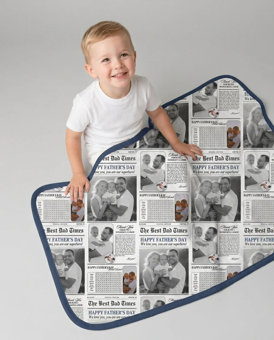Custom Photo The Best Dad Times Bamboo Blanket