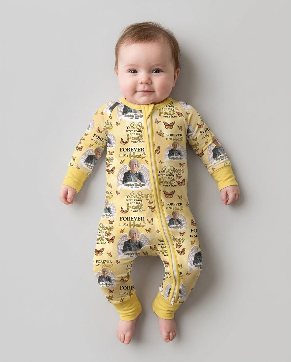 Custom Photo Forever In My Heart Family Matching Bamboo Convertible Zippy