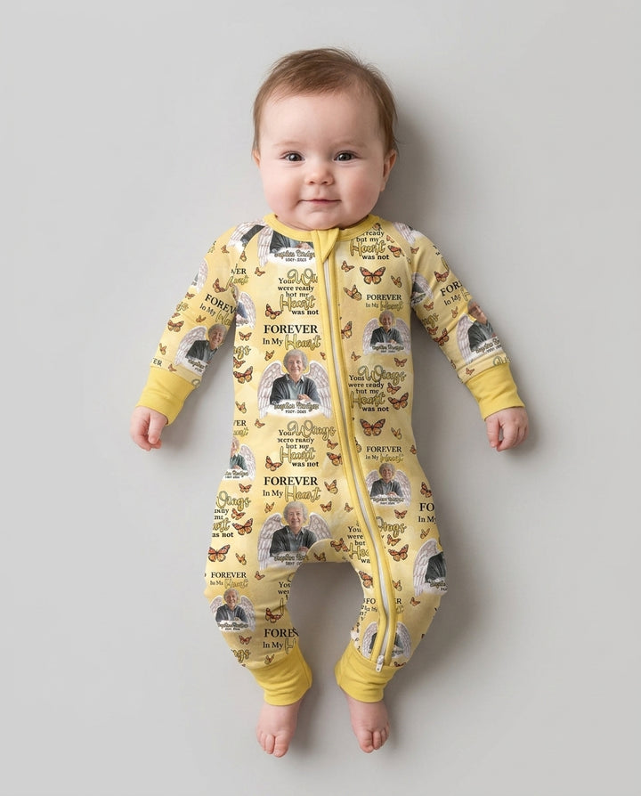 Custom Photo Forever In My Heart Family Matching Bamboo Convertible Zippy