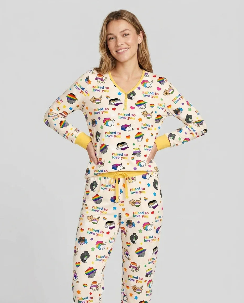 Plantilla de conjunto de pijama de mujer de bambú