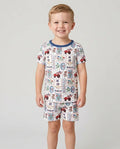 Patriotic USA Silly Goose Family Matching Bamboo Two Piece Short Sleeve Shorts Pajama Set