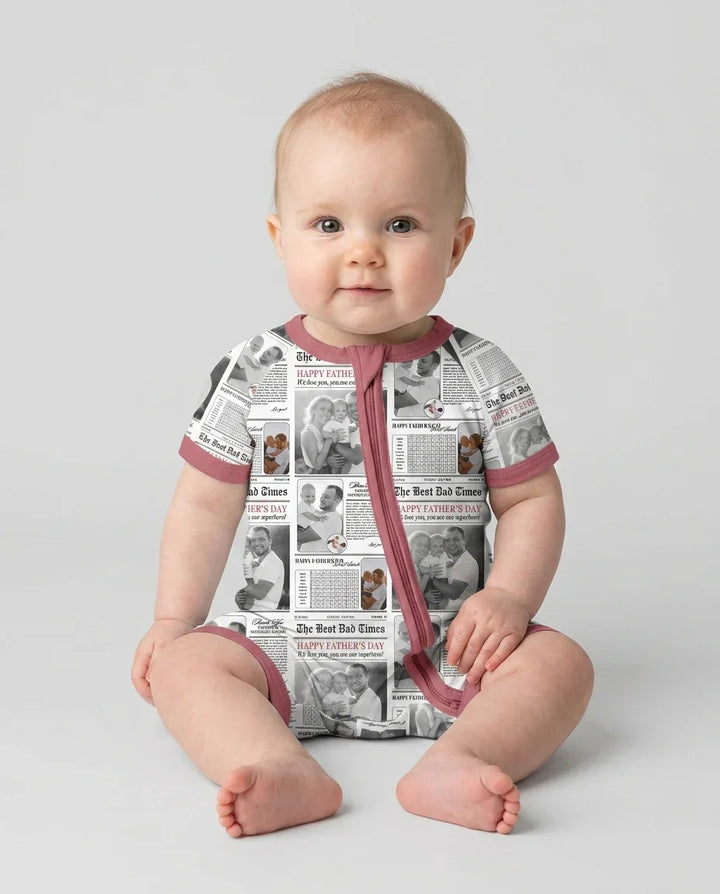 Custom Photo The Best Dad Times Bamboo Shorty Zippy