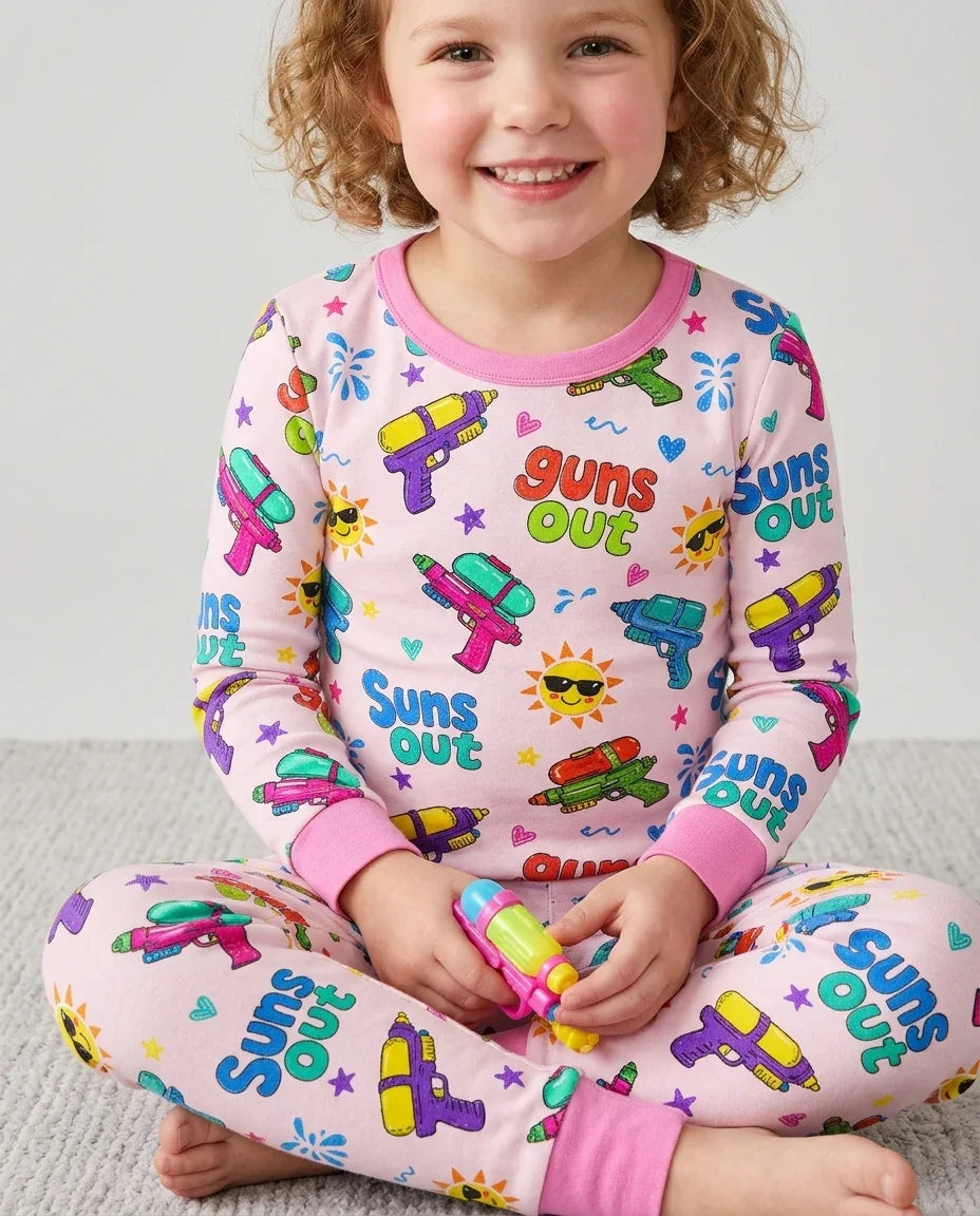Sun Out Guns Out Bamboo Two Piece Long Sleeve Pajama Set
