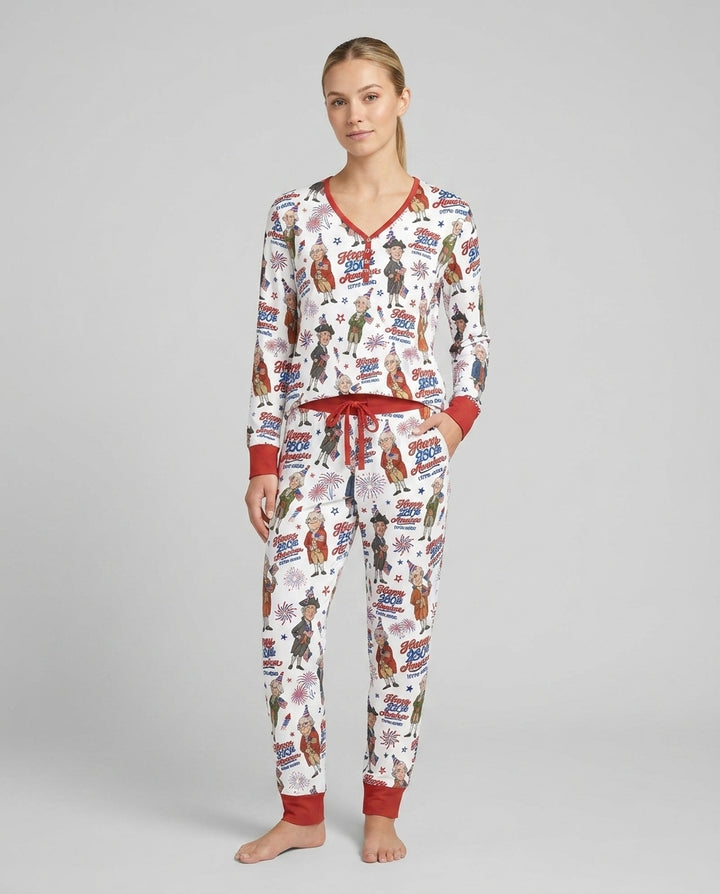 Party Like It's 1776 Family Matching Bamboo Women Pajama Set