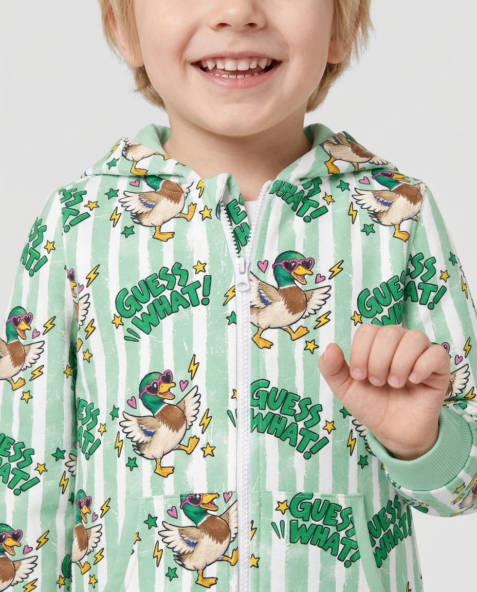 Guess What Mallard Butt Bamboo Zip Hoodie