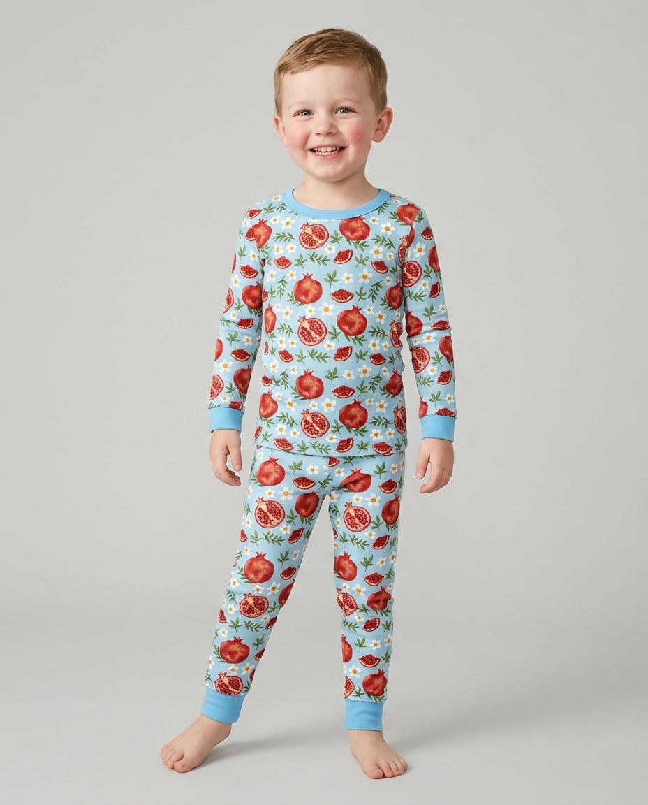 Pomegranate Garden Joy Family Matching Bamboo Two Piece Long Sleeve Pajama Set
