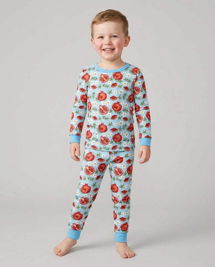 Pomegranate Garden Joy Family Matching Bamboo Two Piece Long Sleeve Pajama Set