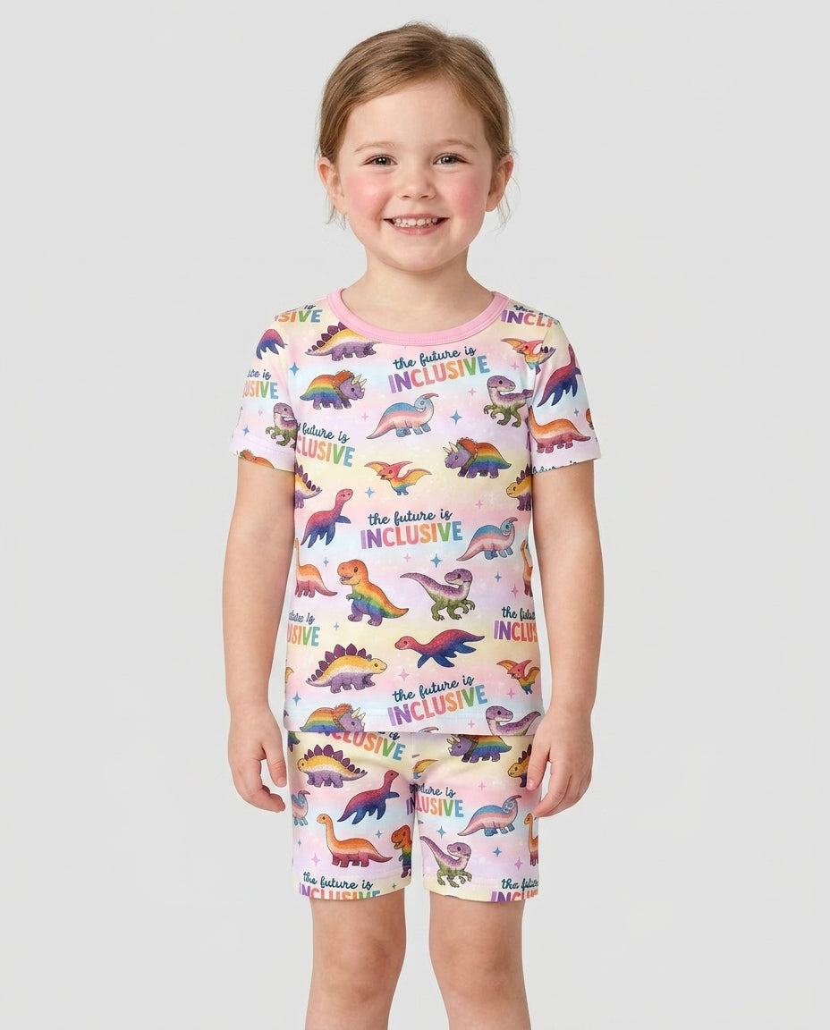 The Future is Inclusive Bamboo Two Piece Short Sleeve Shorts Pajama Set
