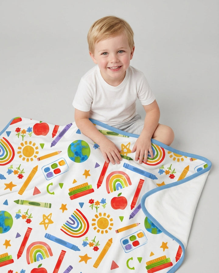 School Scribbles Bamboo Blanket