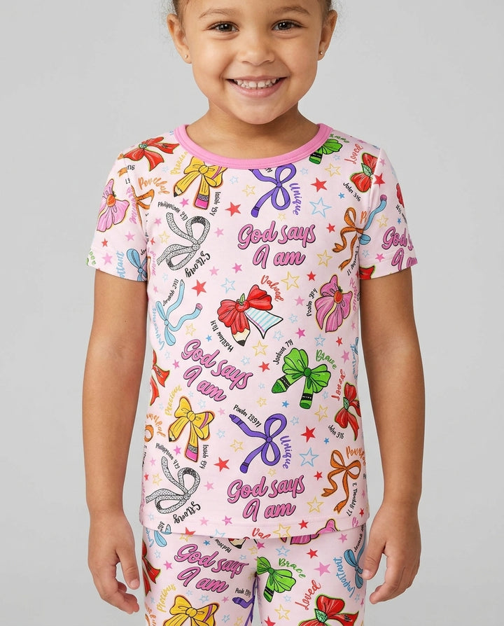 Zweiteiliges, kurzärmliges Pyjama-Set mit Marienkäfern