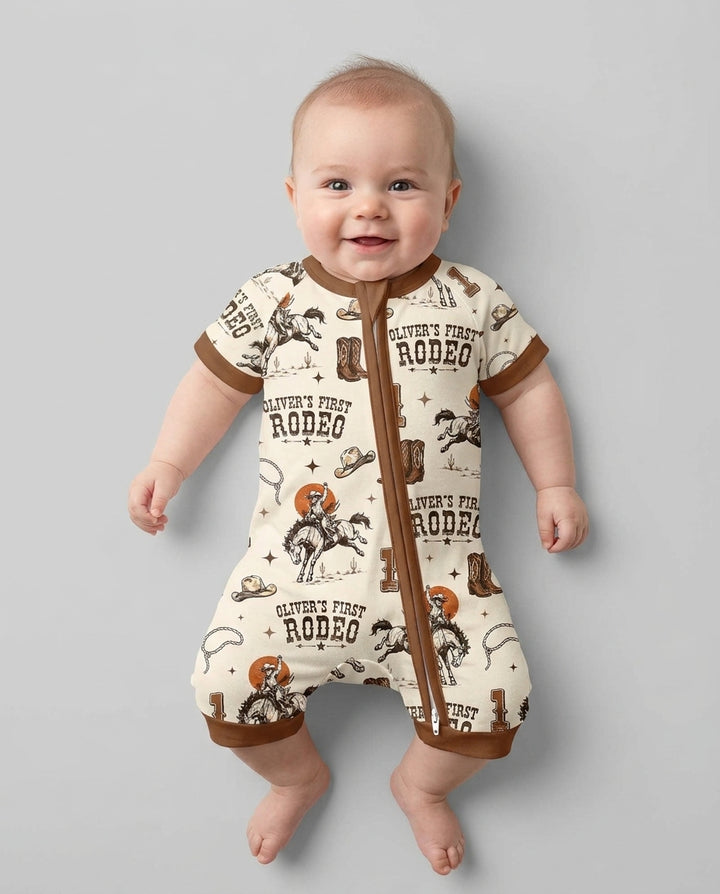 Custom Name Birthday Rodeo Bamboo Shorty Zippy