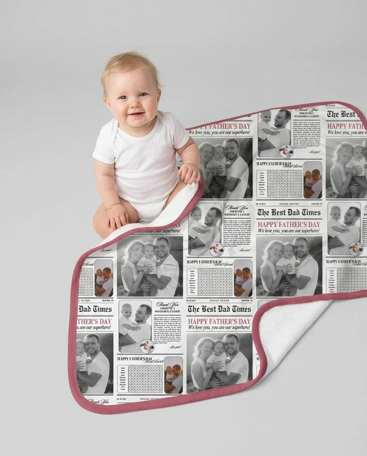 Custom Photo The Best Dad Times Bamboo Blanket