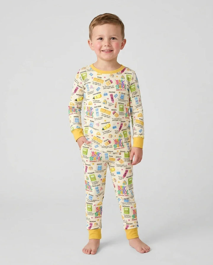 Back To School Survival Kit Bamboo Two Piece Long Sleeve Pajama Set