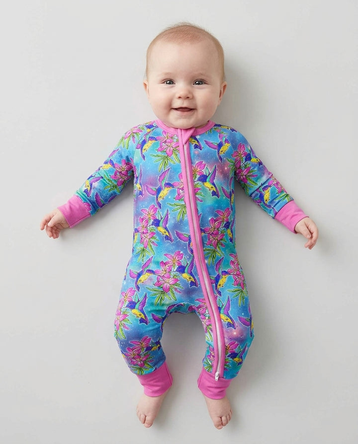 Floral Hummingbird Bamboo Convertible Zippy