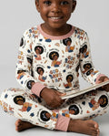 God Says I Am Cute Learning Afro Girl  Bamboo Two Piece Long Sleeve Pajama Set
