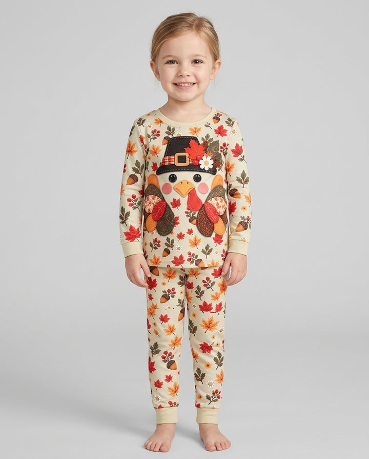 Thanksgiving Turkey Ugly Bamboo Two Piece Long Sleeve Pajama Set