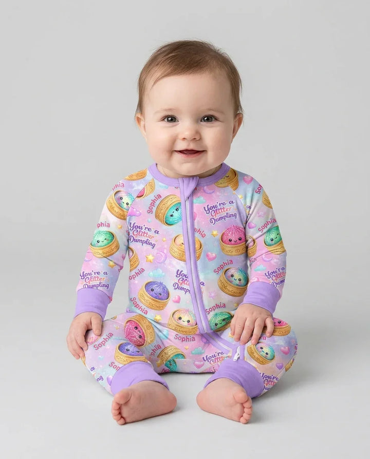 Custom Name You're A Glitter Dumpling Bamboo Convertible Zippy