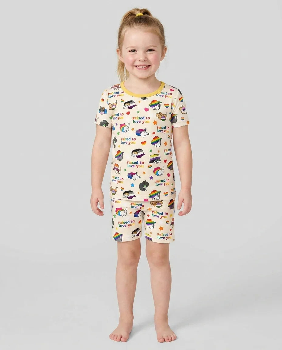 Conjunto de Pijama de Dos Piezas de Bambú con Mangas Cortas y Pantalones Cortos