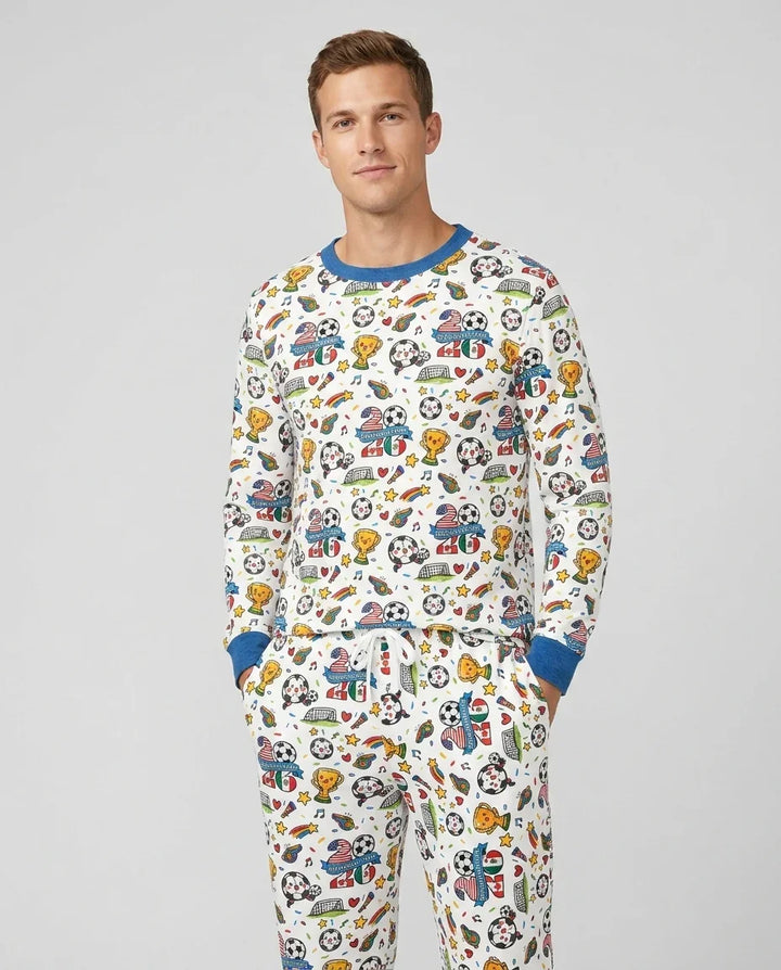 Soccer Fever 2026 Family Matching Bamboo Men's Pajama Set
