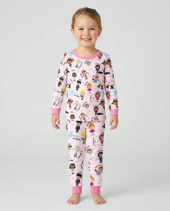Zweiteiliges Langarm-Pyjama-Set mit Sommerfrüchten