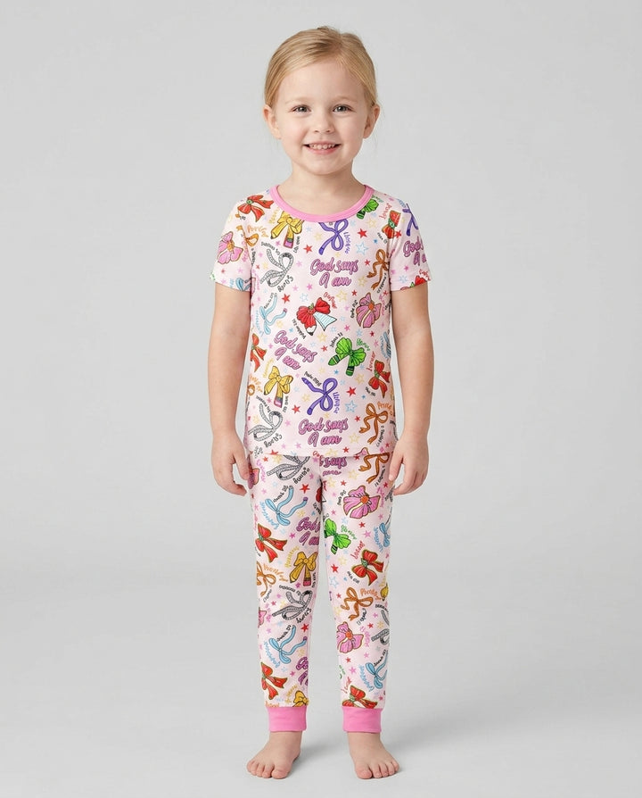 Zweiteiliges, kurzärmliges Pyjama-Set mit Marienkäfern
