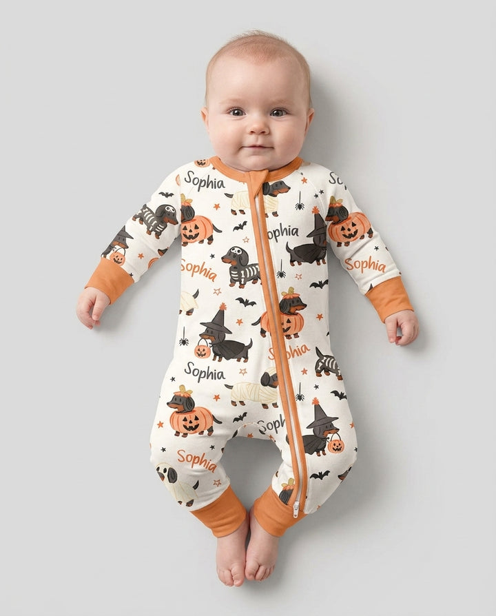 Orange and Black Dachshund Bamboo Convertible Zippy