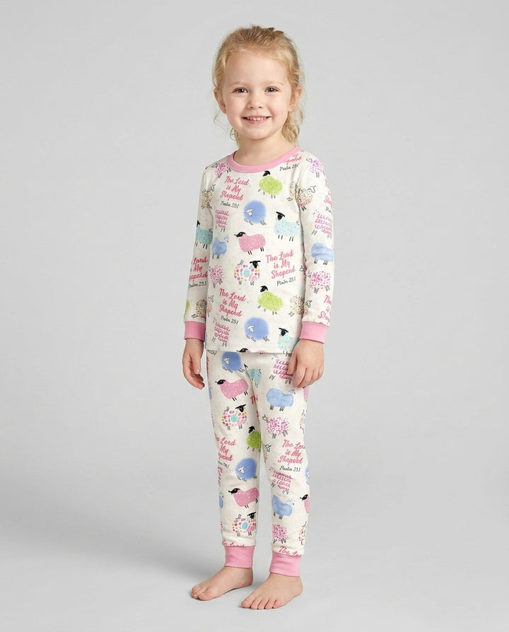 The Lord Is My Shepherd Psalm 23 Bamboo Two Piece Long Sleeve Pajama Set