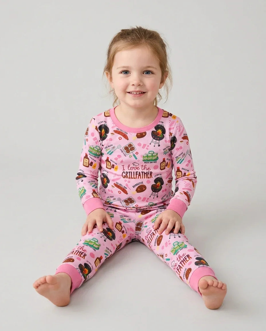 The Grill Father Family Matching Bamboo Two Piece Long Sleeve Pajama Set