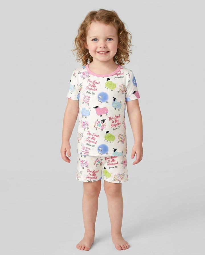 Conjunto de Pijama de Dos Piezas de Bambú con Mangas Cortas y Pantalones Cortos