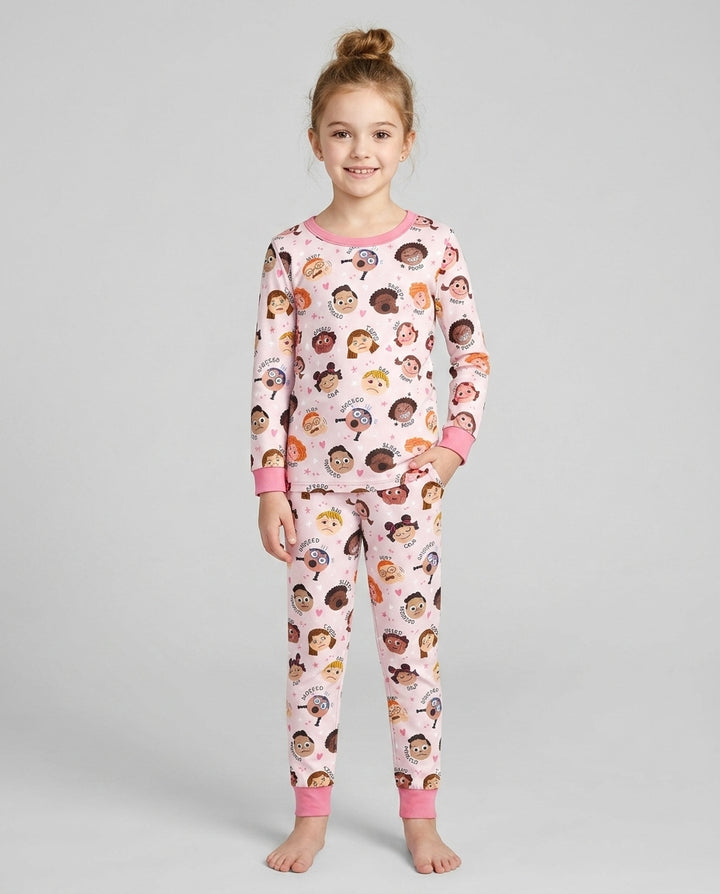 Feelings Vocabulary Bamboo Two Piece Long Sleeve Pajama Set
