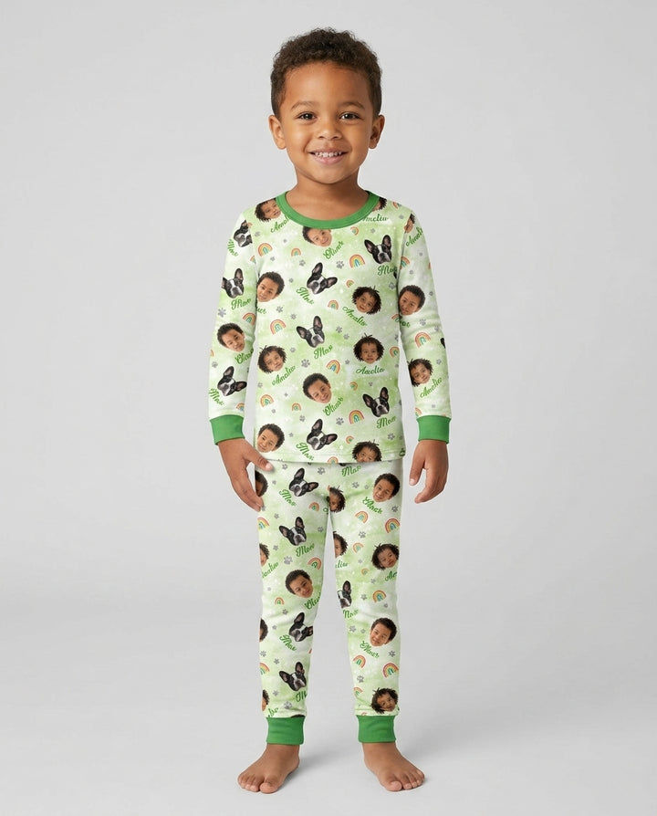 Personalized Family Matching Bamboo Two Piece Long Sleeve Pajama Set