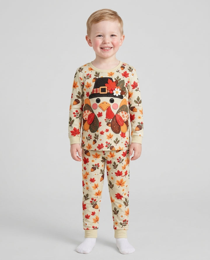Thanksgiving Turkey Ugly  Bamboo Two Piece Long Sleeve Pajama Set