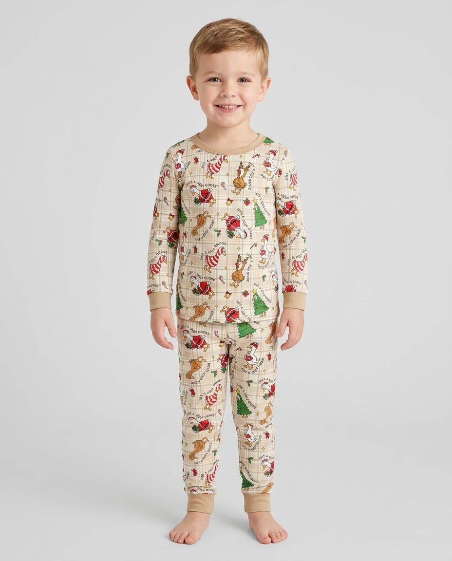 Jolly Goose Christmas Bamboo Two Piece Long Sleeve Pajama Set