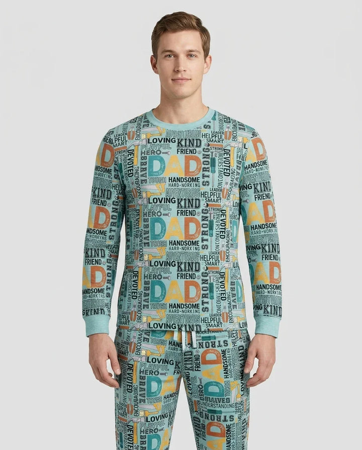 Dad Word Collage Bamboo Men's Pajama Set