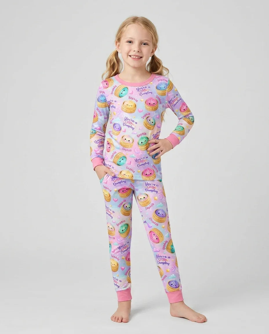 Conjunto de pijama de dos piezas de bambú con mangas largas, plantilla PERSONALIZADA