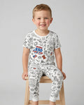 All Colorable Happy 250 America I love USA Bamboo Two Piece Short Sleeve Pajama Set