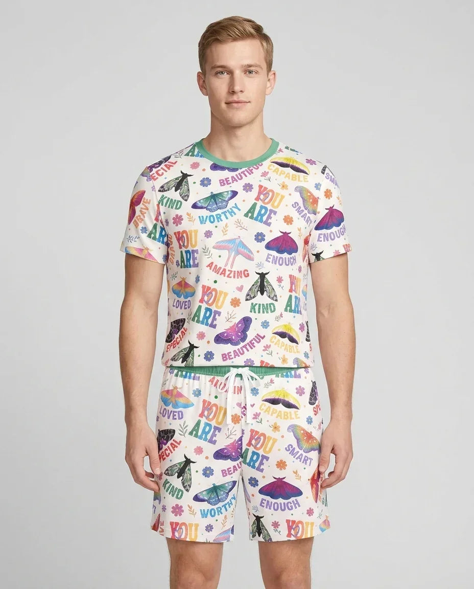 Proud Wings Family Matching Bamboo Men Short Sleeve Short Pajama Set
