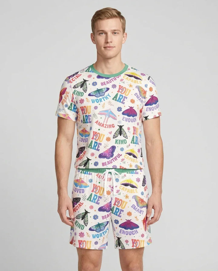 Proud Wings Family Matching Bamboo Men Short Sleeve Short Pajama Set